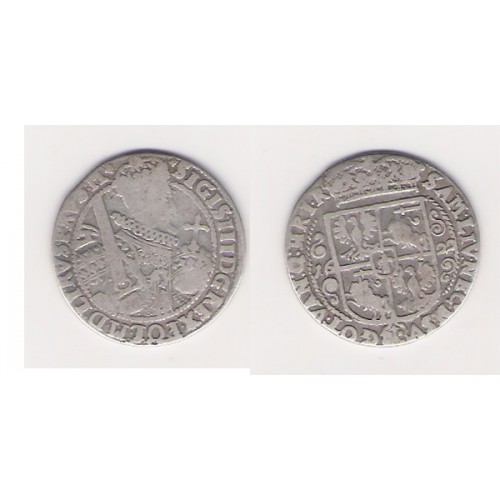 POLONIA, 1/4 THALER PLATA, 1622 SEGISMUNDO III WAZA, ESCASA