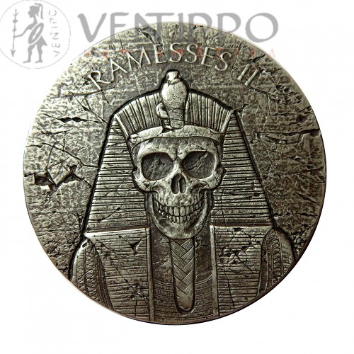 Tchad, 1000 Francs Plata ( 2 OZ. 999 mls. ) 2017, Ramsés II Afterlife Antique Finish.