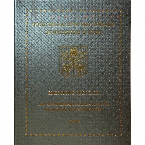 Vaticano, Cartera oficial 9 Valores 2020 + 5€ 250 Aniv. Nacimiento Beethoven.