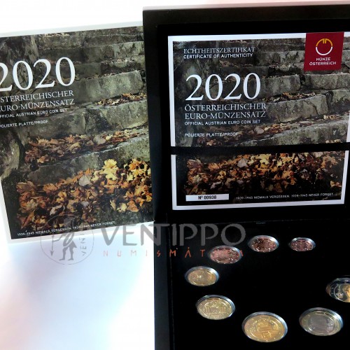 Austria, Estuche 2020, 8 valores Proof, 75 aniv. Fin 2ª Guerra Mundial