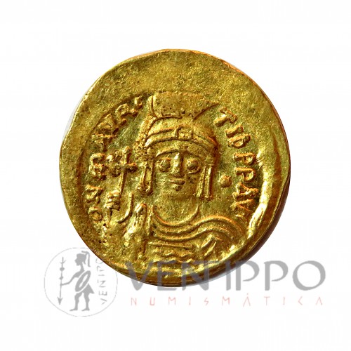 Imperio Bizantino, Sólido oro, Mauricio Tiberio, Ebc-