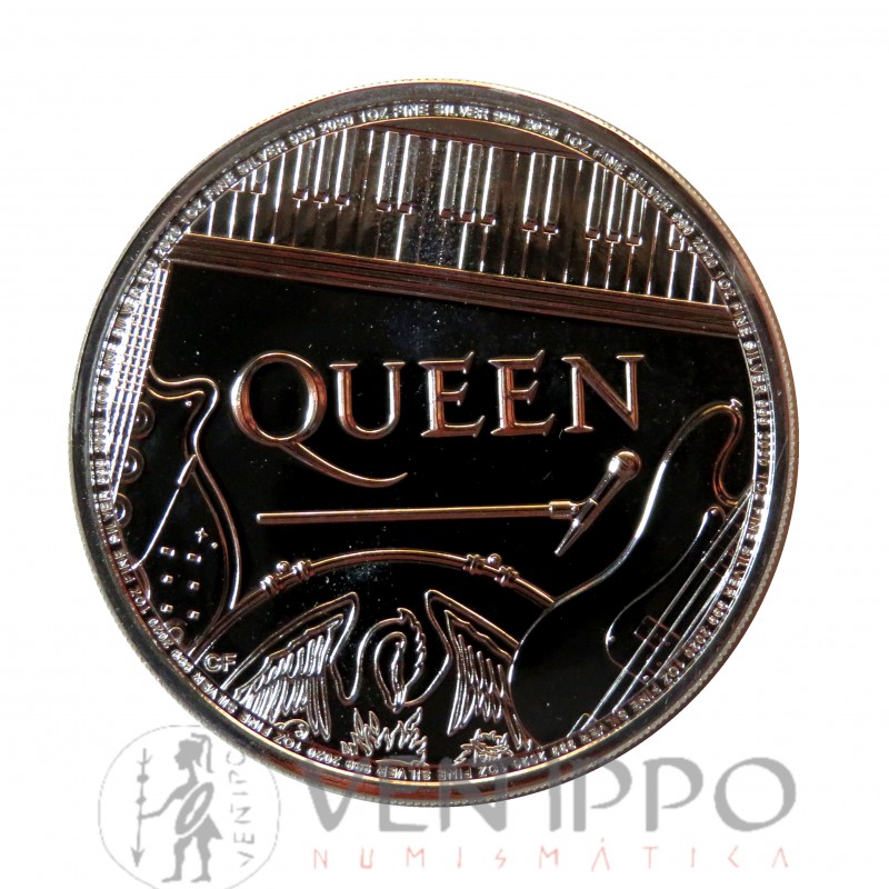 Gran Bretaña, 2 Pounds plata ( 1 Oz. 999 mls ) Queen 2020. Bu.