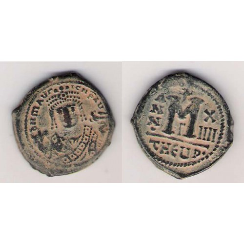IMPERIO BIZANTINO, 40 NUMMI AE, MAURICIO TIBERIO 595/6, MBC