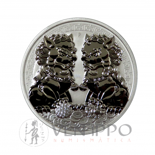 Australia, Dollar plata ( 1 Oz. 999 mls ) 2020, Doble Pixiu, Bu.