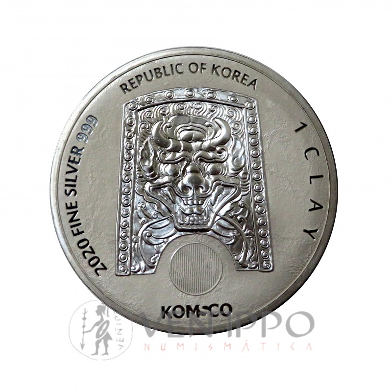 Corea del Sur, 1 Clay Plata ( 1 Oz. 999 mls ), Serie Chiwoo Cheon Wang 2020, Bu.