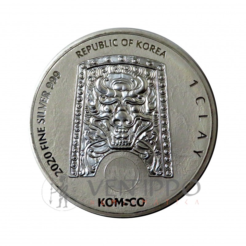 Corea del Sur, 1 Clay Plata ( 1 Oz. 999 mls ) Serie Guardianes Zi: Sin Rattus, 2020.