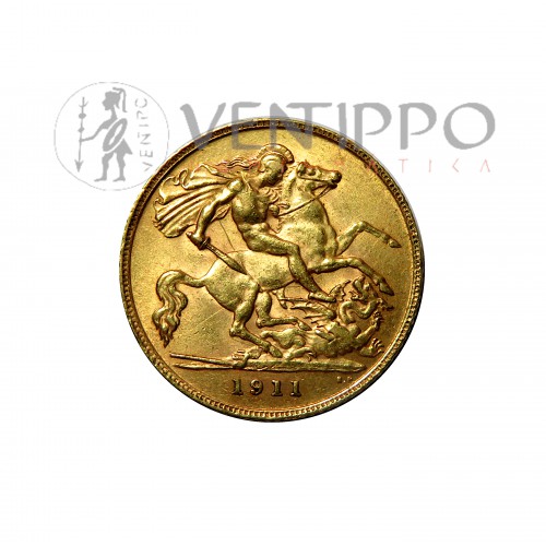 Gran Bretaña, Half Sovereingn Oro ( 3,99 grs ley 917 mls ) 1911 EBC.