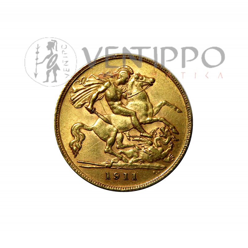 Gran Bretaña, Half Sovereingn Oro ( 3,99 grs ley 917 mls ) 1911 EBC.