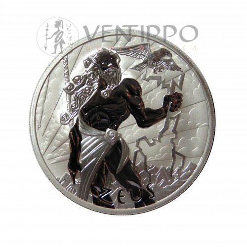 Tuvalu, Dollar plata ( 1 Oz. 999 mls ) 2020, Zeus, Bu.