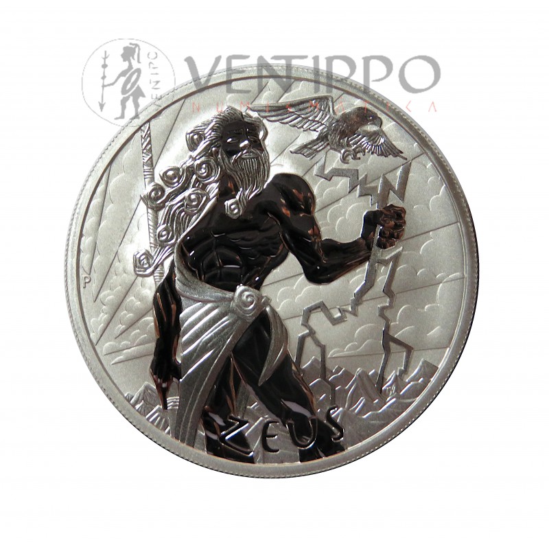 Tuvalu, Dollar plata ( 1 Oz. 999 mls ) 2020, Zeus, Bu.
