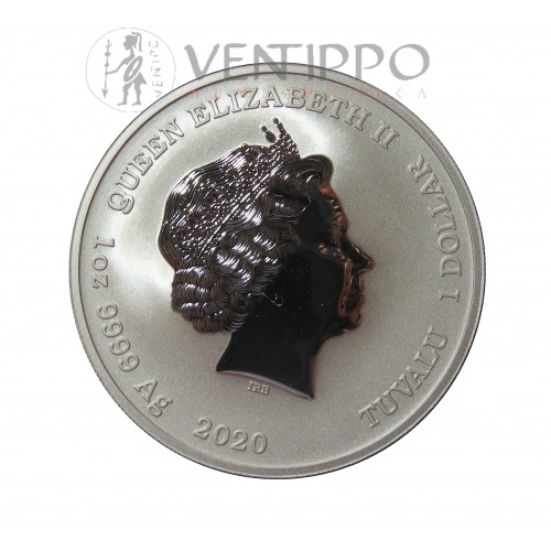 Tuvalu, Dollar plata ( 1 Oz. 999 mls ) 2020, Zeus, Bu.