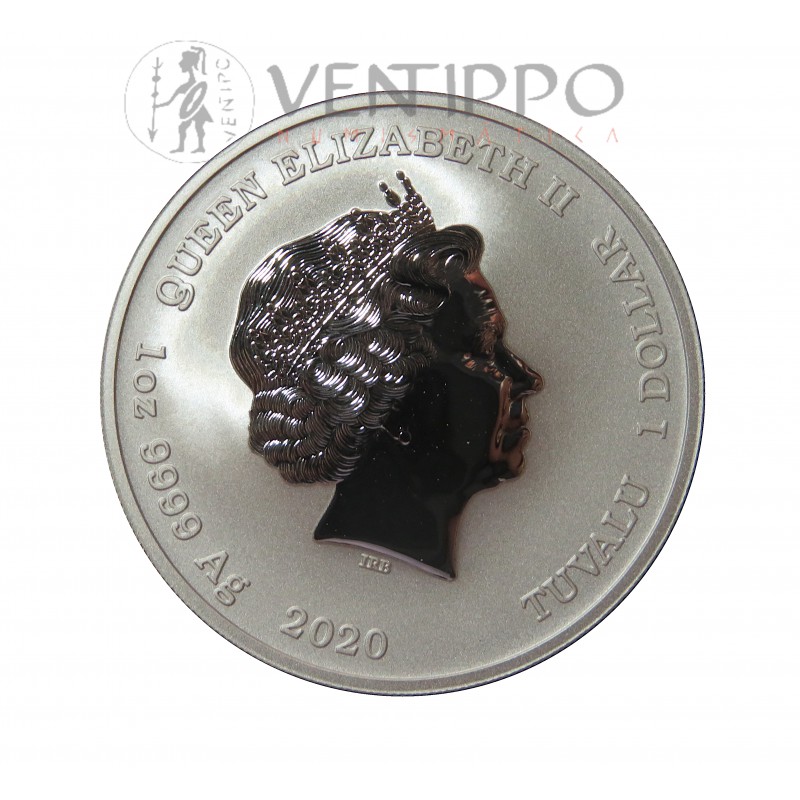 Tuvalu, Dollar plata ( 1 Oz. 999 mls ) 2020, Zeus, Bu.