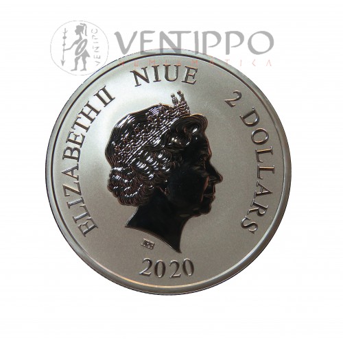 Nive, 2$ PLata ( 1 Oz. 999 mls ) 2020 Fénix Rojo Celestial, Bu.