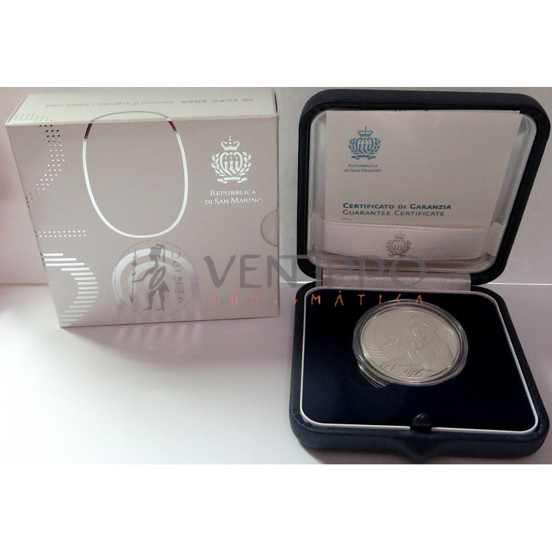San Marino, 10 € Plata, 250 Aniv. Nacimiento Beethoven, 2020, Proof.
