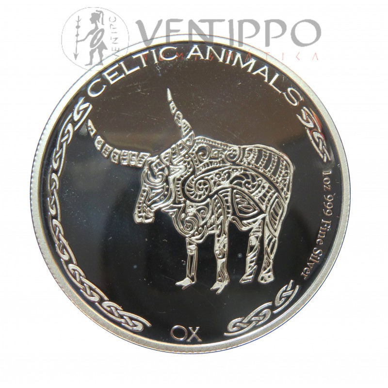 Tchad, 500 Francs Plata ( 1 Oz. ley 999 mls ) 2020 Buey Céltico, Bu.