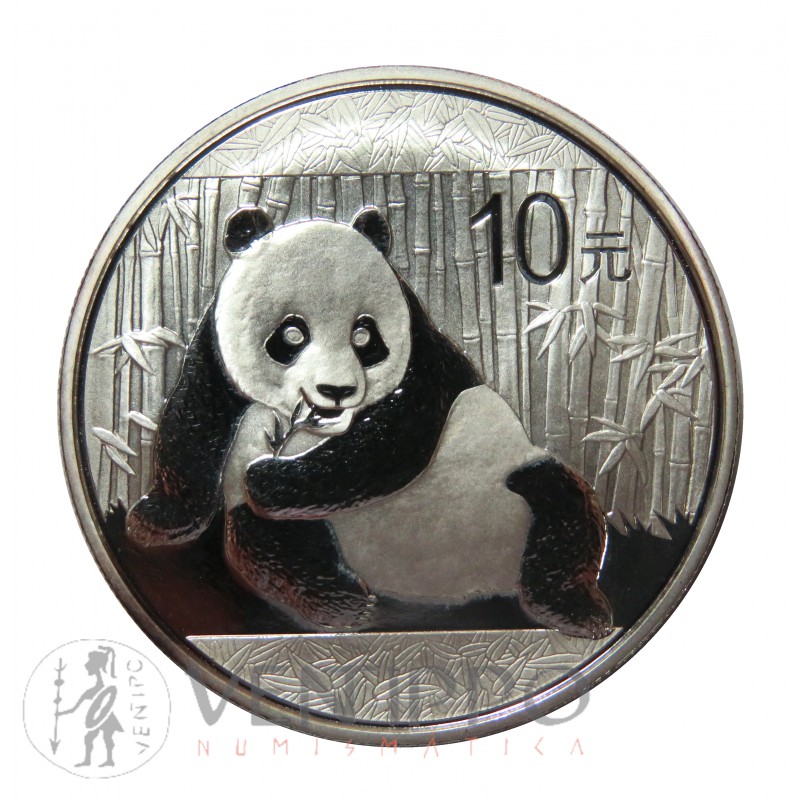 China, 10 Yuan plata ( 1 OZ.  999 mls. ) Panda 2015, BU.