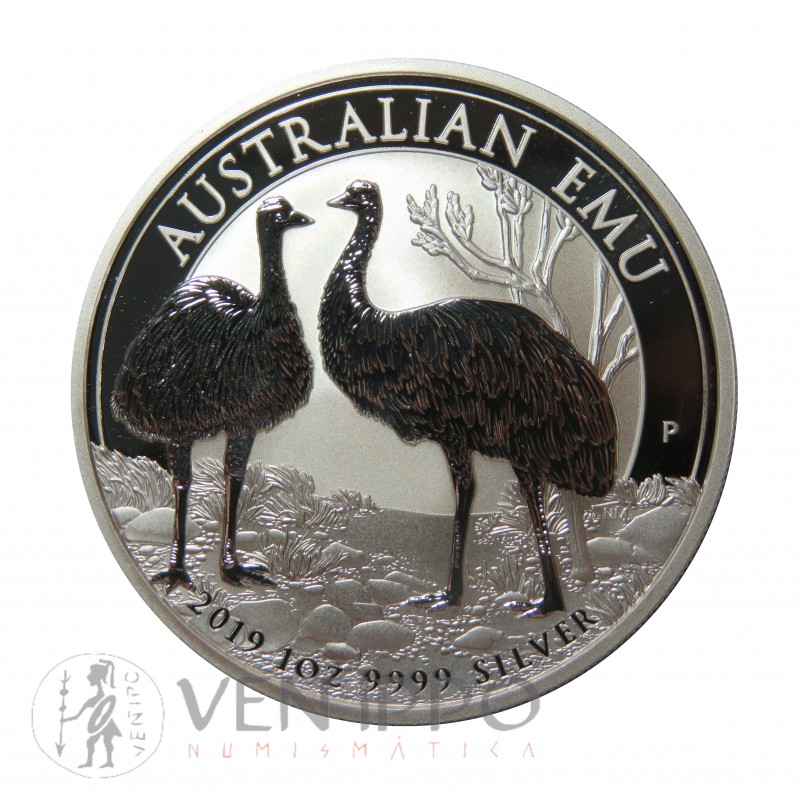 Australia, Dollar plata ( 1 OZ. 999 mls. ) Emu 2019, BU.