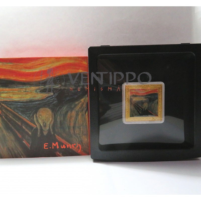 Niue, Dollar Plata ( 1 OZ. Ley 999 mls. ) 2019, " El Grito " Eduard Munch, PROOF.