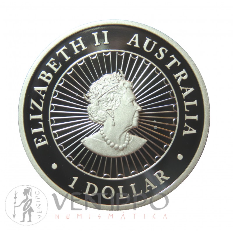 AUSTRALIA, DOLLAR PLATA (1 OZ. 999 mls) GREAT SOUTHERN LAND ÓPALO, 2020 PROOF