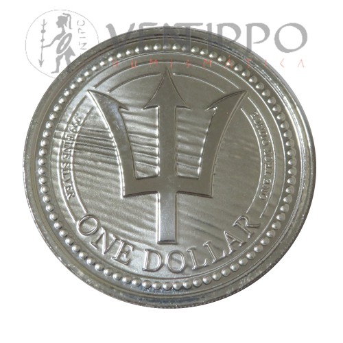 Barbados, Dollar plata ( 1 OZ. 999 mls. ) 2020, tridente , BU.