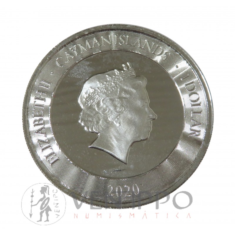 Islas Caimán, Dollar plata ( 1 OZ.  999 mls. ) Blue Marlin 2020, BU.