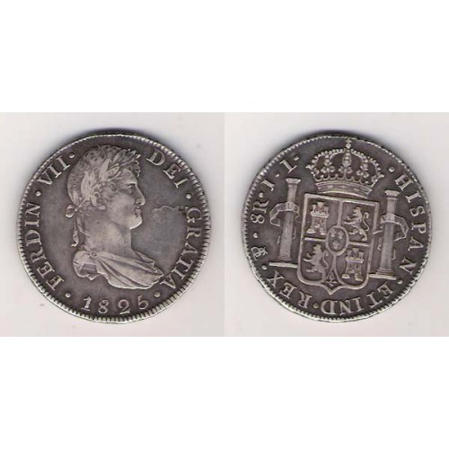 FERNANDO VII, 8 REALES PLATA, 1825 POTOSÍ J.L, MBC+