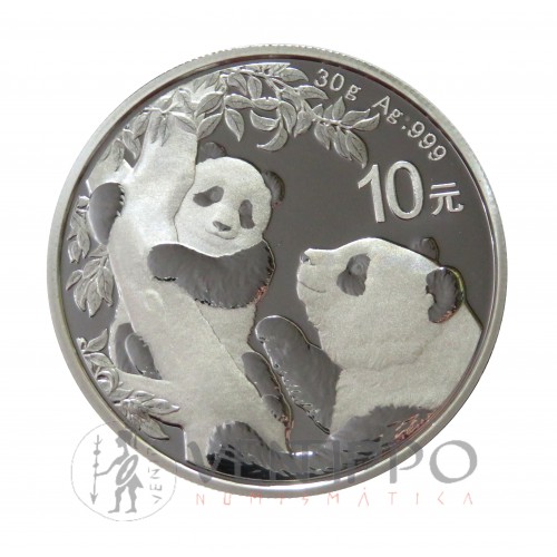 China, 10 Yuan plata ( 1 OZ. ley 999 mls. ) Panda 2021,BU.