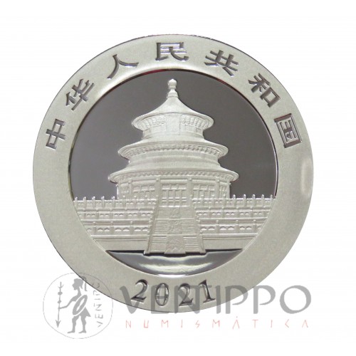 China, 10 Yuan plata ( 1 OZ. ley 999 mls. ) Panda 2021,BU.