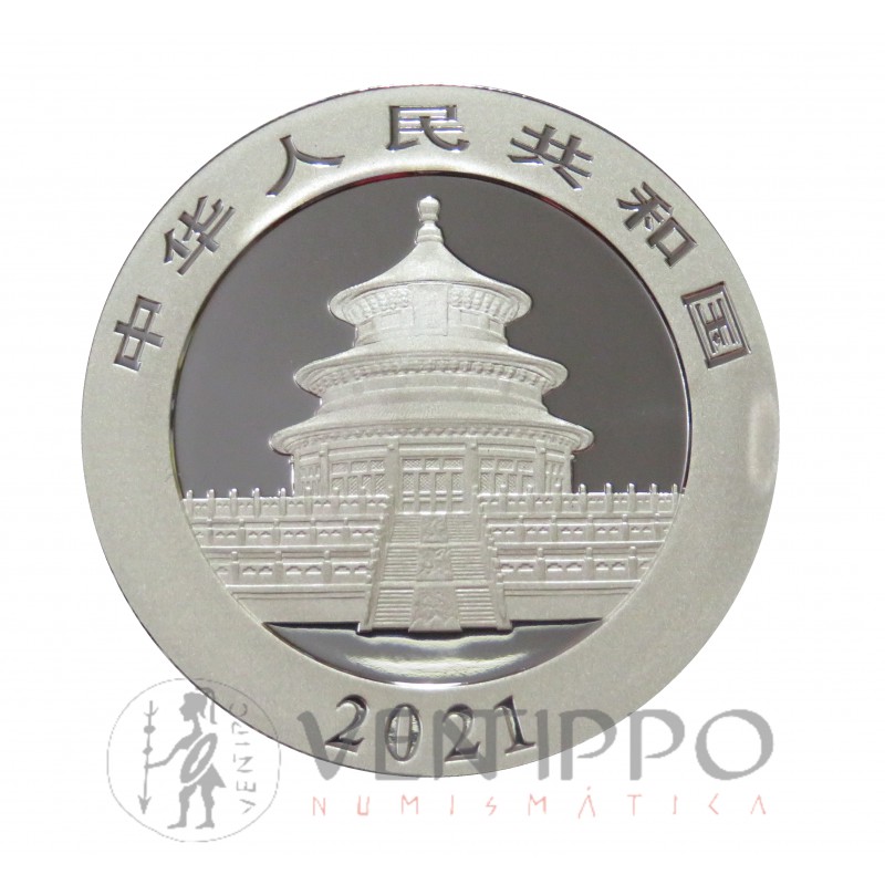 China, 10 Yuan plata ( 1 OZ. ley 999 mls. ) Panda 2021,BU.