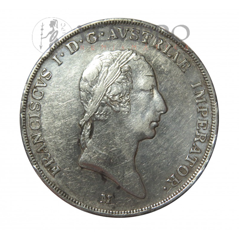 Lombardía, Escudo plata, 1824  Francisco I de Austria, MBC/MBC+