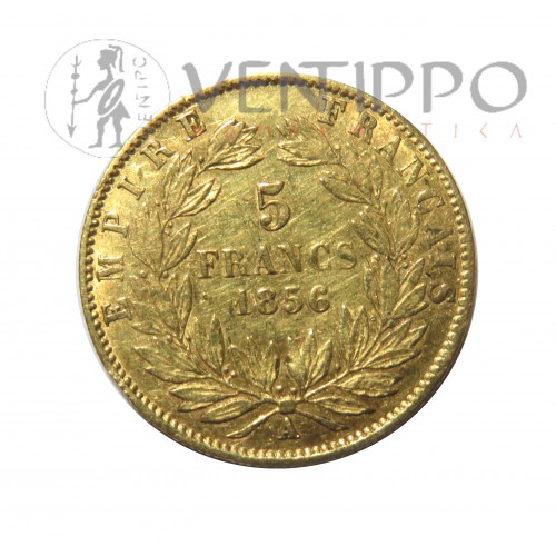Francia, 5 .Francs Oro, Napoleón III A, MBC