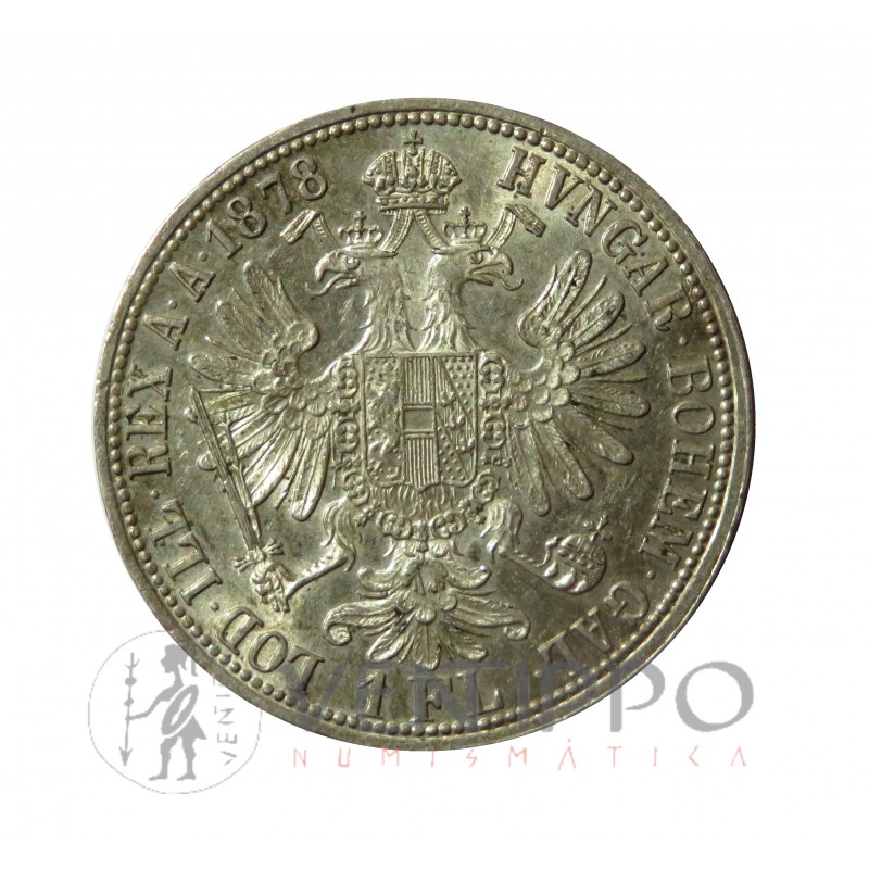 Austria, 1 Florín Plata, 1878, EBC+