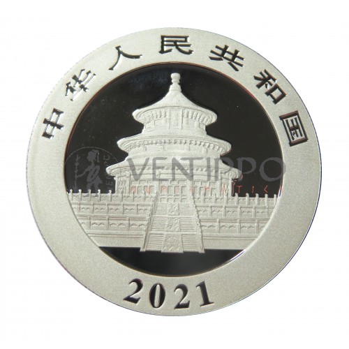 China, 10 Yuan plata ( 30 grs. 999 ) 2020, Panda coloreada, BU.