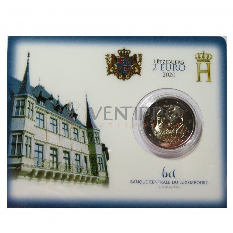 Luxemburgo, 2 € coincard FDC II Cent. Nacimiento Príncipe Henri D'orange-Nassau