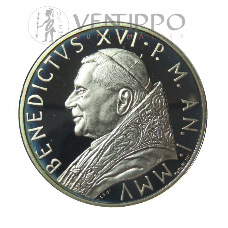 Vaticano, 10€ plata 2005, Año de la Eucaristía, Proof, Estuche + Certificado.
