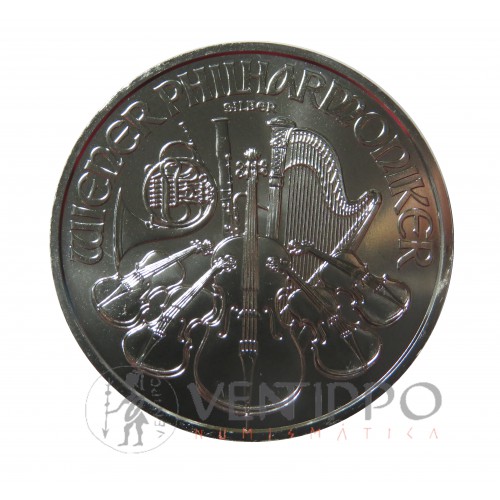 Austria, 1'5€ Plata ( 1 OZ. 999 mls. ) Filarmónica 2021, S/C.