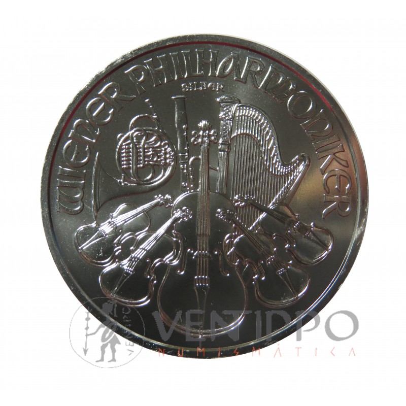 Austria, 1'5€ Plata ( 1 OZ. 999 mls. ) Filarmónica 2021, S/C.