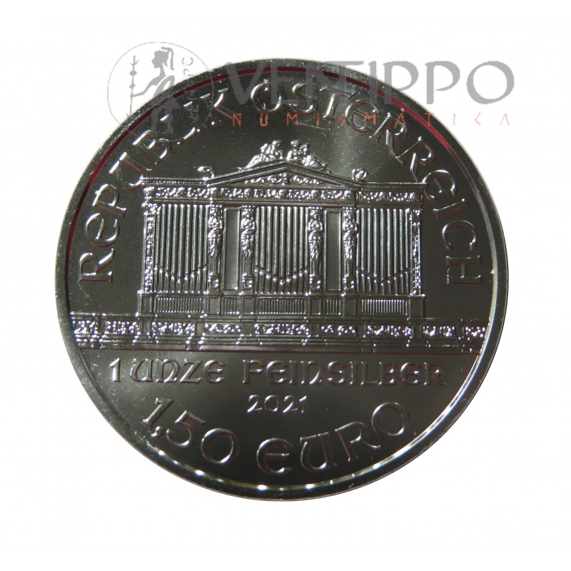 Austria, 1'5€ Plata ( 1 OZ. 999 mls. ) Filarmónica 2021, S/C.