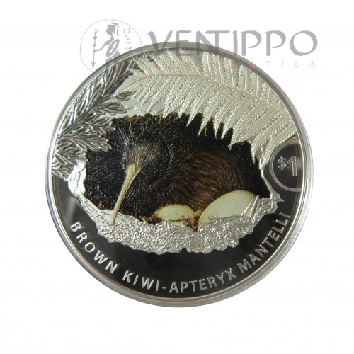 Nueva Zelanda, Dollar Plata ( 1 OZ. 999 mls. ) 2021, Apteryx Mantelli, Proof.