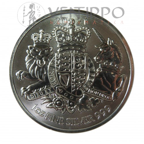 Gran Bretaña, 2 Pounds ( 1 OZ. 999 mls. ) Escudo de armas 2021, BU.