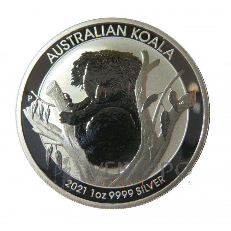 Australia, 1 $ Plata ( 1 OZ. 999 mls. ) Koala 2021, BU.