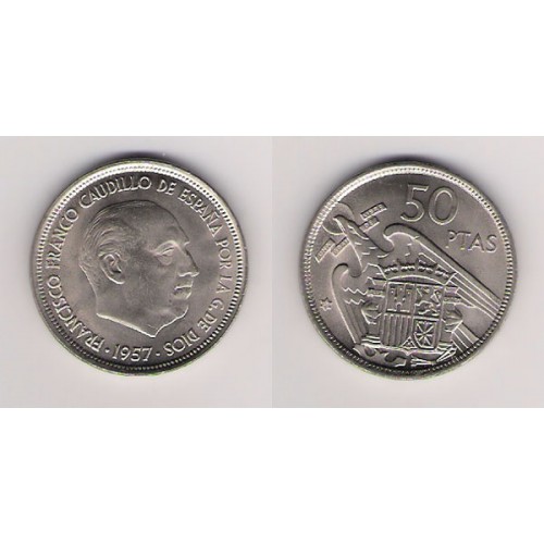 FRANCISCO FRANCO, 50 PESETAS, 1957 (*58), SIN CIRCULAR