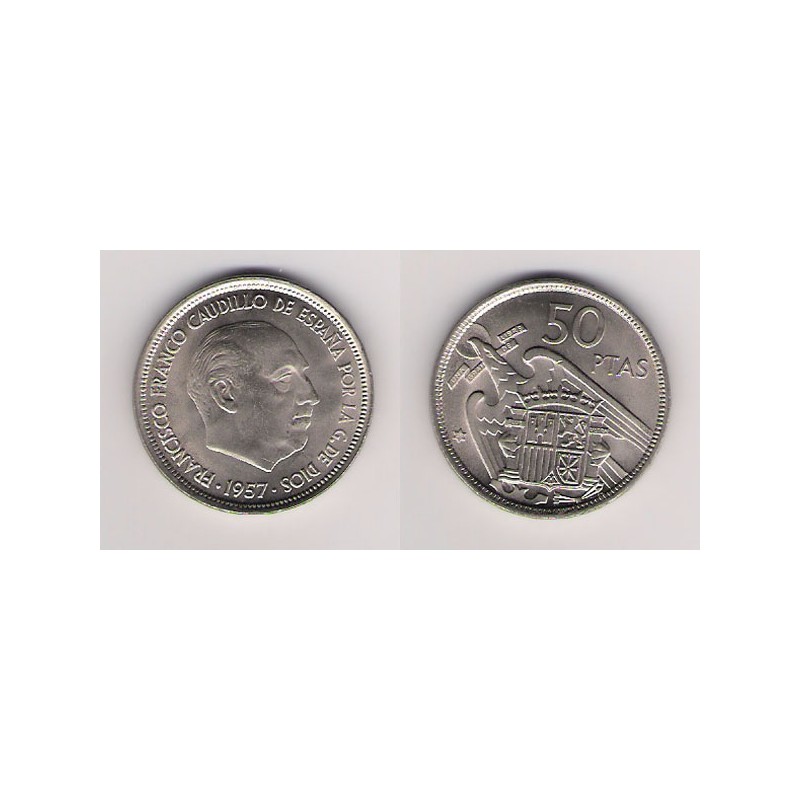 FRANCISCO FRANCO, 50 PESETAS, 1957 (*58), SIN CIRCULAR