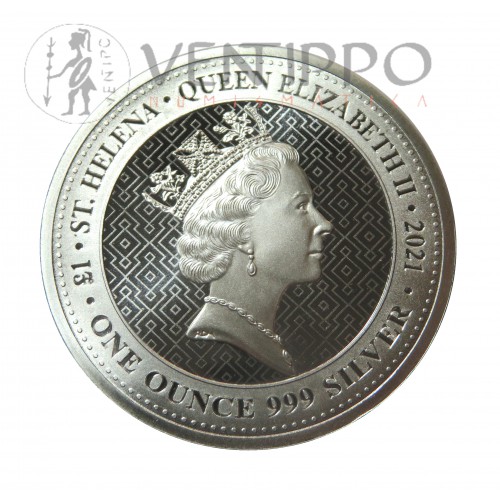 ST. Helena, Pounds plata ( 1 OZ. 999 mls. ) Victory 2021, BU.