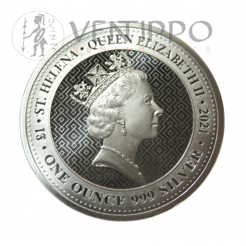 ST. Helena, Pounds plata ( 1 OZ. 999 mls. ) Victory 2021, BU.