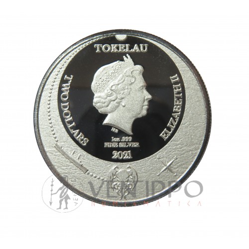 Islas Tokelau, 2 $ Plata ( 1 OZ. 999 mls. ) 2021 Cthulhu, BU.