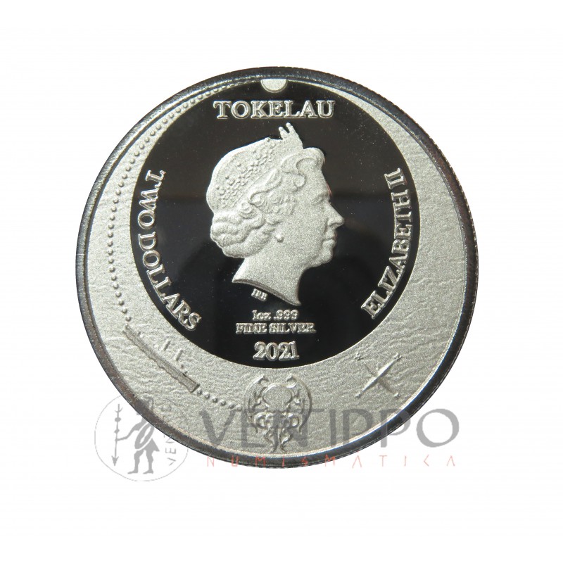 Islas Tokelau, 2 $ Plata ( 1 OZ. 999 mls. ) 2021 Cthulhu, BU.