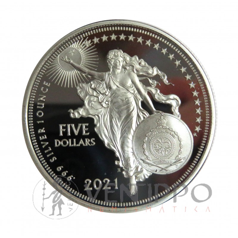 Niue, 5 $ Plata ( 1 OZ. 999 mls. ) 2021, Galileo, BU.