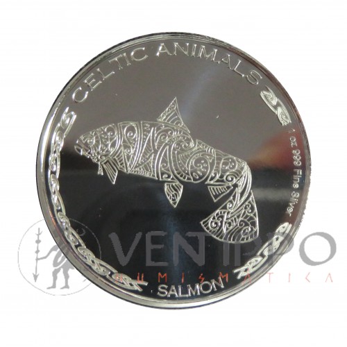 Tchad, 500 Francs plata ( 1 OZ. ley 999 mls.) Salmón Céltico 2021, BU.