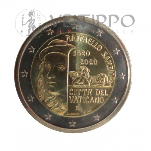 Vaticano, Cartera Oficial 2 € 2020, V Centenario Muerte Rafael Sanzio.